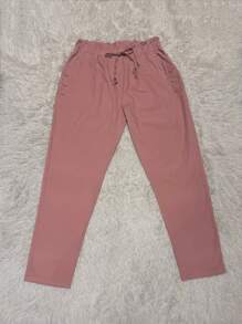 Plus Size Twill Pants With Elastane/RU304 - 粉色 - 查看 1