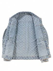 Men's Retro Streetwear Fashion American Style Floral Print Denim Jacket, & Niche