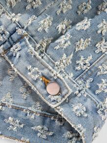 Men's Retro Streetwear Fashion American Style Floral Print Denim Jacket, & Niche