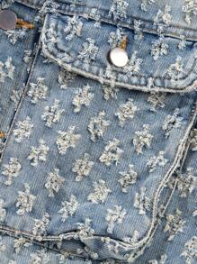 Men's Retro Streetwear Fashion American Style Floral Print Denim Jacket, & Niche