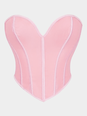 New Black Matte Textured Strapless Tight Fit Bustier Top For Women