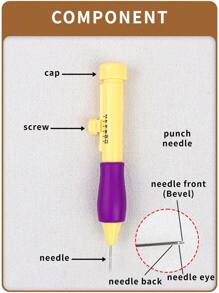Bộ 1/2/4 kim thêu, 3 kích cỡ kim có thể thay thế, chiều dài có thể điều chỉnh - Nhiều màu - Xem 11