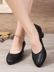 Sapatos De Trabalho De Salto Alto Macio Feminino, Sapatos De Aeromoça Pretos, Solas Macias, Confortáveis Para Longa Duração, Adequados Para Trabalho De Escritório - Preto - Ver 9