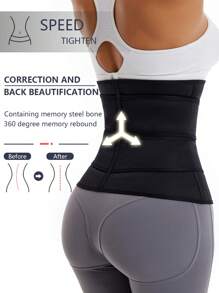 运动户外单件健身腰带塑身衣腰部训练器紧身胸衣健身房配件 - 黑色 - 查看 6