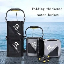 1PC Fishing Bucket, Fish Bucket, Foldable Fish Bucket, Portable Small Water Bucket, Dedicated Water Lifting Bucket With Rope - Multicolor - View 1