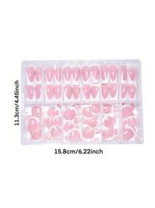 288 片法式芭蕾系列指甲贴，适合所有女性和女孩，采用纯闪光和法式设计，适合日常佩戴，按压指甲，美甲用品，美甲 - 粉色 - 查看 7