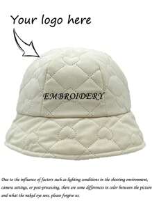 [Đặt làm] 1 chiếc mũ xô thêu họa tiết màu trơn dành cho nữ, thêu tùy chỉnh, đa năng cho mùa thu đông - Nhiều màu - Xem 5