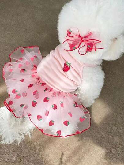 1pc Thin Pet Mesh Skirt For Small Dogs And Cats Such As Pomeranian, Bichon, Teddy, Yorkie, Schnauzer, Etc. For Summer