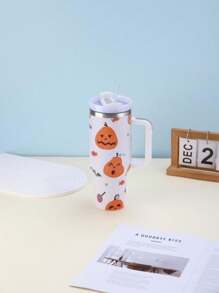 [Halloween] 1 cốc du lịch chân không cách nhiệt bằng thép không gỉ 1200ML, dung tích lớn 40oz, họa tiết in 5D, kèm 1 ống hút, 1 cọ vệ sinh, đế lót ly bằng silicon, thích hợp làm quà tặng tiệc Halloween, có thể mua riêng phụ kiện - Nhiều màu - Xem 14