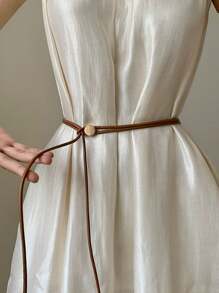 1 chiếc thắt lưng PU cổ điển thanh lịch dành cho nữ, phụ kiện thắt lưng thắt nút trang trí cổ điển mùa hè, mùa thu, mùa thu, Halloween - nhiều màu - Xem 5