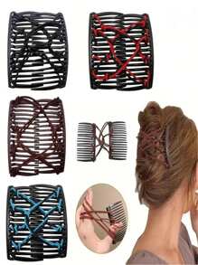 1 件手工串珠发梳，多功能发饰，双排梳子美发工具，发饰，配饰，女士，秋季，旅行，女士配饰，秋季，头发，配饰，女士，旅行，女士配饰，发饰，女士，女士圣诞礼物，圣诞礼物，礼物，礼物，圣诞礼物，礼物，成人圣诞礼物，成人圣诞礼物，女士配饰，圣诞礼物，成人发饰，女士礼物创意，美容圣诞礼物，女士夏季海滩度假必备配饰 - 彩色 - 查看 6