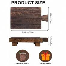 木质底座，用于放置管道、质朴的肥皂盒和植物架，用于放置浴室和厨房里的蜡烛、瓶子、化妆品和客用毛巾的装饰托盘 - 胡桃色 - 查看 1