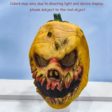 1 Peça Máscara de Rosto de Fantasma do Halloween, Máscara de Demônio com Cabeça Invertida Assustadora, Máscara de Látex de Alienígena Assustadora com Cabeça de Abóbora para Festa a Fantasia e Performance