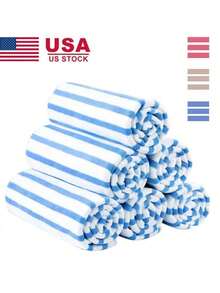 6/2 Pack Extra Large Beach Towel Cabana Striped Blue Wholesale Lot Towels Set - 2 Pack Coffee - View 3