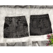 Aia Cargo Jeans For Kids, Black And Beige With Side Pockets, Adjustable Waist, Blogger - Dark Wash - View 2