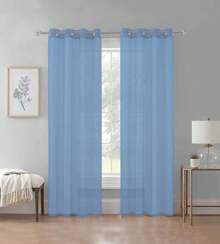 TRANSPARENT VEIL CURTAIN - BLUE - View 1