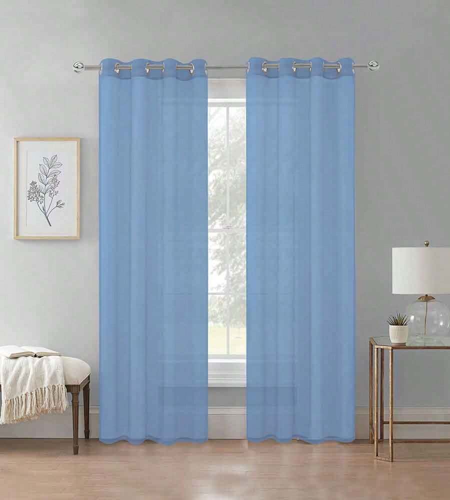 TRANSPARENT VEIL CURTAIN - BLUE - View 1
