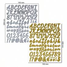 Conjunto De 2 Piezas De Pegatinas Surtidas De Letras Y Números Con Brillo, Pegatinas Simples Y Multifuncionales Para Manualidades En El Hogar, Doradas Y Plateadas, Creativas Para Regalos De Fiesta / Manualidades, Pegatinas De Letras Doradas - Multicolor - Ver 3