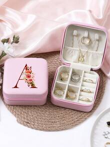 1 件珠宝收纳盒便携式旅行和商务旅行使用，适用于戒指、耳环、项链、小珠宝盒