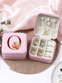 1 件珠宝收纳盒便携式旅行和商务旅行使用，适用于戒指、耳环、项链、小珠宝盒