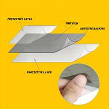 1 Roll 100cm*30cm Matte Black/Yellow Car Headlight Tint Film, Universal Fit