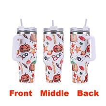 [Halloween] 1 cốc du lịch chân không cách nhiệt bằng thép không gỉ 1200ML, dung tích lớn 40oz, họa tiết in 5D, kèm 1 ống hút, 1 cọ vệ sinh, đế lót ly bằng silicon, thích hợp làm quà tặng tiệc Halloween, có thể mua riêng phụ kiện - Nhiều màu - Xem 18
