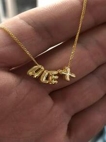 1pc Women's Exclusive Personalized Pendant Necklace, Bubble Letter Name Necklace, Customized Gift For Friends, Couples And Family, Specially Designed Custom Name Necklace, Suitable For Wedding, Valentine's Day, Mother's Day Gift - Multicolor - View 2