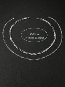 Set van 2 roestvrijstalen hiphopkettingen en armbanden voor heren, punkmodeaccessoires, kleurvast Halloween-cadeau voor Vaderdag.