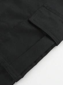 3-Piece Set Teen Boy Casual Outdoor Sports Pockets Straight Leg Elastic Waist Cargo Pants, Suitable For School, Spring & Autumn/Winter