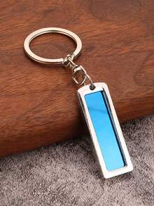 License Plate Keychain Laser Engraving Gift Stainless Steel Car Pendant Anti Loss Number Plate New Energy License Plate Keychain - Multicolor - View 3