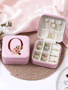 1 件珠宝收纳盒便携式旅行和商务旅行使用，适用于戒指、耳环、项链、小珠宝盒