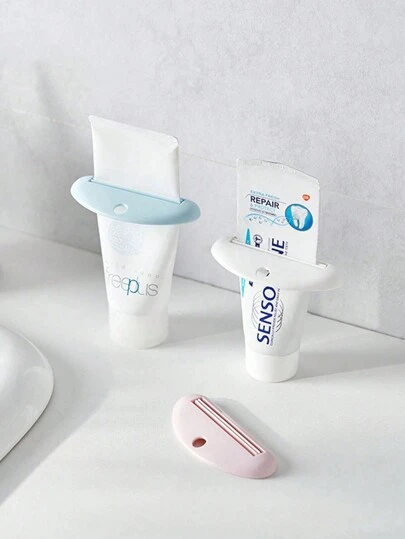 3pcs (Random Colors) Toothpaste Squeezer Dispenser, Bathroom Multifunctional Cleaning Product Dispenser, Easy Squeeze Out Every Drop Of Toothpaste, Detergent, Paint And Other Hanging Bathroom Accessories Home Bathroom Decor Fall Decor Back To School