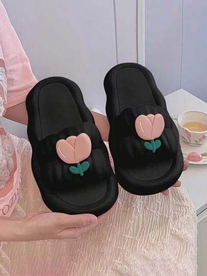 女士户外拖鞋，柔软云底，可爱，室内/户外穿着