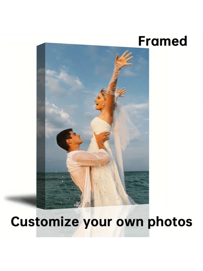 1Pc Personalized Custom Canvas Prints (Framed Canvas, 12" X 16") - Custom Canvas Print With Your Photo - Perfect For Home Decor, Gifts & Keepsakes Fast Delivery, Optional Frame, Slow Summer Living, Multi-Functional, Ornamental, Reusable, Exquisite, Stylish, High-Quality, Colorful, Modern, Custom, Personalized, Unique, Ideal Gifts For Her, For Anniversaries, For Valentine's Day, For Mother's Day, For Birthdays, For Father's Day, For Graduation, For Weddings, For Housewarming, Customized Wall Art, Chic Autumn