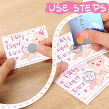 1 set Juego de rascar para baby shower, tarjetas para rifa de pañal sucio, juego de "¿Qué hay en mi pañal?", tarjetas para rifa de "¿Quién puso popó?", juegos para revelar el sexo del bebé, suministros, boletos de lotería, premios de la puerta, decoraciones y regalos para baby shower familiar - Multicolor - Ver 4