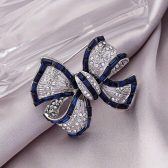 1pc Vintage Bow Shaped Brooch, Classic Elegant Design, Suitable For Autumn/Winter Daily/Party/Holiday Gift