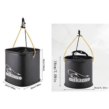 1PC Fishing Bucket, Fish Bucket, Foldable Fish Bucket, Portable Small Water Bucket, Dedicated Water Lifting Bucket With Rope - Multicolor - View 10