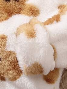 Bộ 2 món/Bộ 2024 Áo len cổ tròn tay dài in hình chú gấu dễ thương mới thường ngày và quần dài cho bé gái tuổi teen, mùa thu/đông - Màu be - Xem 8