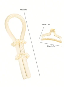 1 件女士纯色休闲发饰套装，适合日常生活万圣节 - 香檳色 - 查看 3