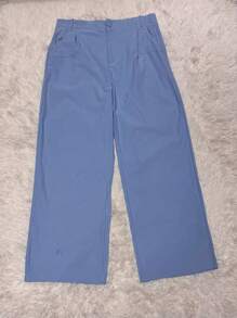 PLUS SIZE Elastane Trousers With Zippered Pockets/H3819 - 淺色水洗藍 - 查看 1