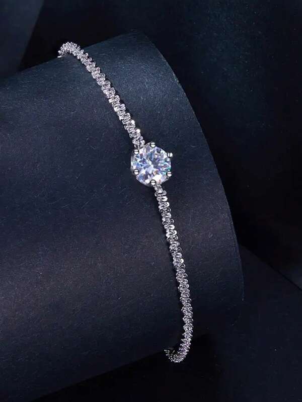 1 pezzo Bracciale elegante da donna in argento sterling S925, accessorio scintillante a forma di stelle, regalo per feste/compleanni