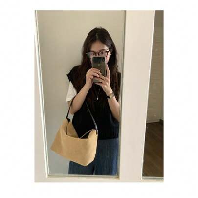 Women's Bags Autumn And Winter New Suede Shoulder Bags Women's Retro Splicing Handbags Fashionable Versatile Underarm Bags
