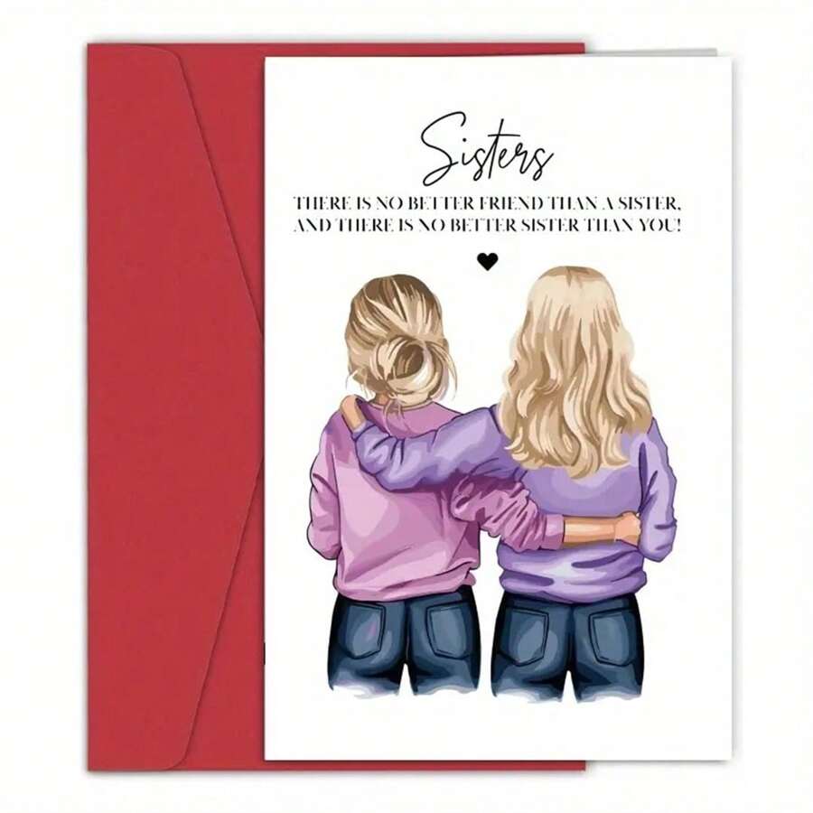 Funny Sister Quotes Greeting Card - Perfect For Birthdays, Christmas & More - Unique Gift Idea With Envelope (Color May Vary),Christmas - Multicolor - View 1