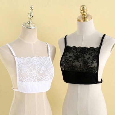 1pc Black And White Anti-Emptied Chest Lace False Collar Decor Bra Accessories Valentine's Day Valentines