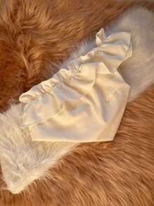 SINGLE SHOULDER CROPPED TOP BLOGGER SPRING/SUMMER 2024 - trắng - Xem 1