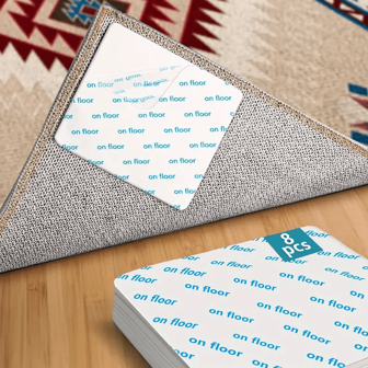 8pcs Set Square Carpet Stickers, Anti-Slip Carpet Stickers For Entrance Mat, Non-Marking Adhesive Carpet Fixers For Home, Outdoor Tape Wood Floor Stickers Reusable Non-Slip Pad