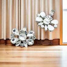 1pc Versatile Crystal Shoe Clip, Detachable Metal Rhinestone Shoe Decoration Accessory, Suitable For Wedding Shoes & High Heels - Silver - View 9