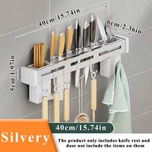 Stainless Steel Knife Holder, Multipurpose Kitchen Rack, Wall-Mounted Chopstick Holder And Knife Storage Kitchen Items Kitchen Accessories Kitchen Tools - Multicolor - View 16