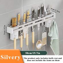 Stainless Steel Knife Holder, Multipurpose Kitchen Rack, Wall-Mounted Chopstick Holder And Knife Storage Kitchen Items Kitchen Accessories Kitchen Tools - Multicolor - View 11