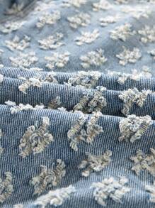 Men's Retro Streetwear Fashion American Style Floral Print Denim Jacket, & Niche